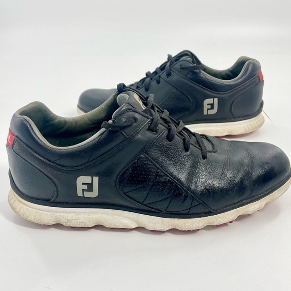 FootJoy Men's Pro/SL Spikeless Golf Shoes Black White Low Top Size 9.5 Preppy - Picture 1 of 8